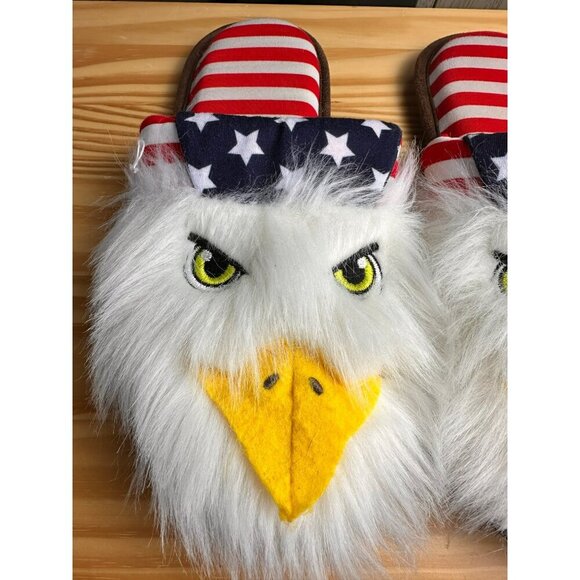 Dearfoams Americana Bald Eagle Slippers Size 9 - 10 - Picture 3 of 10